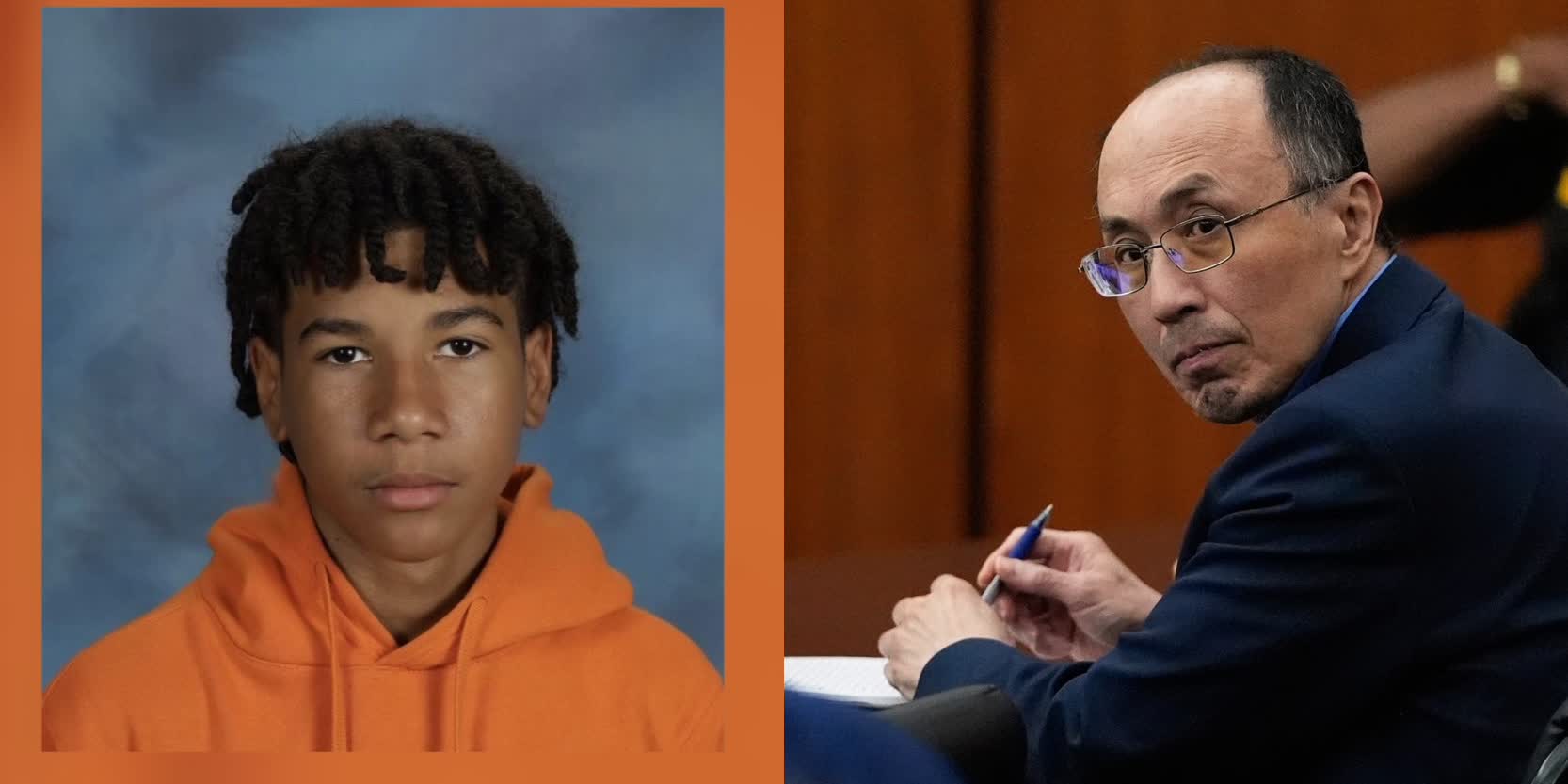 Cyrus Carmack-Belton, the 14-year-old fatally shot in 2023, beside Rick Chow, the store owner a jury acquitted of his murder