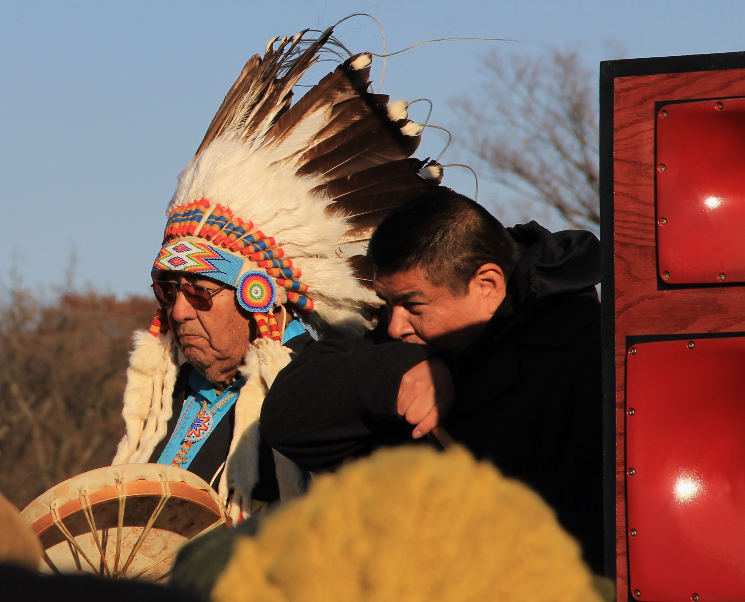 Native water protectors marching against the Dakota Access Pipeline — the Land Back movement